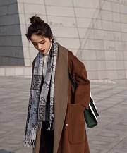 Colestore Loewe Black Checkerboard Scarf in Wool & Cashmere - 6