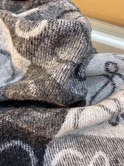 Colestore Loewe Black Checkerboard Scarf in Wool & Cashmere - 5
