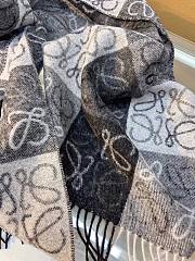 Colestore Loewe Black Checkerboard Scarf in Wool & Cashmere - 4