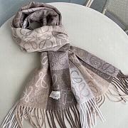 Colestore Loewe Beige and Grey Checkerboard Scarf in Wool & Cashmere - 1