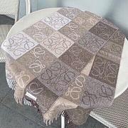 Colestore Loewe Beige and Grey Checkerboard Scarf in Wool & Cashmere - 6