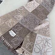 Colestore Loewe Beige and Grey Checkerboard Scarf in Wool & Cashmere - 3