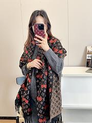 Colestore Louis Vuitton Cherry Black Scarf in Wool & Cashmere - 4