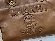Colestore Chanel Shopping Bag Brown Lambskin And Teddy Shearling 38cm - 5