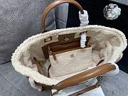 Colestore Chanel Shopping Bag Brown Lambskin And Teddy Shearling 38cm - 4