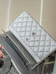 Colestore Chanel Classic Flap Bag Metalic Silver Caviar Leather 23x14.5x6cm - 4