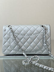 Colestore Chanel Classic Flap Bag Metalic Silver Caviar Leather 23x14.5x6cm - 2