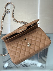 Colestore Chanel Classic Flap Bag Dark Beige Caviar Leather 23x14.5x6cm - 4