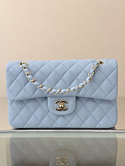 Colestore Chanel Classic Flap Bag Light Blue Caviar Leather 23x14.5x6cm - 1