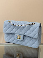 Colestore Chanel Classic Flap Bag Light Blue Caviar Leather 23x14.5x6cm - 5