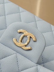 Colestore Chanel Classic Flap Bag Light Blue Caviar Leather 23x14.5x6cm - 3