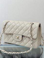 Colestore Chanel Classic Flap Bag Cream Caviar Leather 23x14.5x6cm - 5