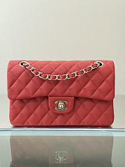 Colestore Chanel Classic Flap Bag Red Caviar Leather 23x14.5x6cm - 1
