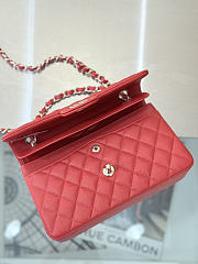 Colestore Chanel Classic Flap Bag Red Caviar Leather 23x14.5x6cm - 4