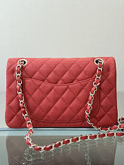 Colestore Chanel Classic Flap Bag Red Caviar Leather 23x14.5x6cm - 3