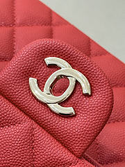 Colestore Chanel Classic Flap Bag Red Caviar Leather 23x14.5x6cm - 2