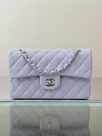 Colestore Chanel Classic Flap Bag Lilac Caviar Leather 23x14.5x6cm