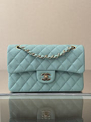 Colestore Chanel Classic Flap Bag Tiffany Blue Caviar Leather 23x14.5x6cm - 1