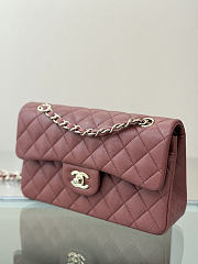 Colestore Chanel Classic Flap Bag Burgundy Caviar Leather 23x14.5x6cm - 5