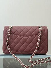 Colestore Chanel Classic Flap Bag Burgundy Caviar Leather 23x14.5x6cm - 3
