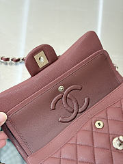 Colestore Chanel Classic Flap Bag Burgundy Caviar Leather 23x14.5x6cm - 4