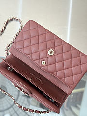 Colestore Chanel Classic Flap Bag Burgundy Caviar Leather 23x14.5x6cm - 2