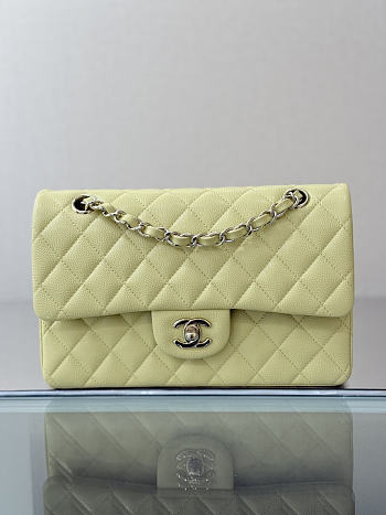 Colestore Chanel Classic Flap Bag Sorbet Yellow Caviar Leather 23x14.5x6cm