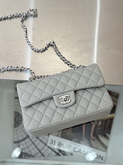 Colestore Chanel Classic Flap Bag Grey Caviar Leather 23x14.5x6cm - 5