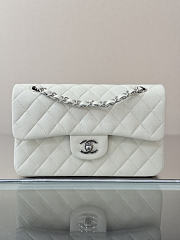 Colestore Chanel Classic Flap Bag White Caviar Leather 23x14.5x6cm - 6
