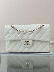 Colestore Chanel Classic Flap Bag White Caviar Leather 23x14.5x6cm - 3