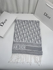 Colestore Dior Oblique Natte Scarf Cashmere Blend and Silver-Tone Metallic Thread - 6