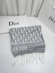 Colestore Dior Oblique Natte Scarf Cashmere Blend and Silver-Tone Metallic Thread - 5