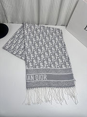 Colestore Dior Oblique Natte Scarf Cashmere Blend and Silver-Tone Metallic Thread - 2