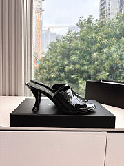 Colestore Chanel Open Heel Shoes Glossy Calfskin Black  - 1