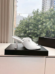 Colestore Chanel Open Heel Shoes Glossy Calfskin White - 1