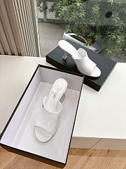 Colestore Chanel Open Heel Shoes Glossy Calfskin White - 4