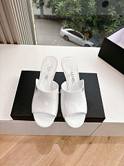 Colestore Chanel Open Heel Shoes Glossy Calfskin White - 2