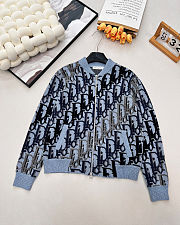 Colestore Dior Oblique Blouson Jacket Blue Wool Knit  - 6