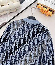 Colestore Dior Oblique Blouson Jacket Blue Wool Knit  - 5
