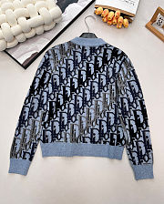 Colestore Dior Oblique Blouson Jacket Blue Wool Knit  - 4