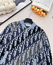 Colestore Dior Oblique Blouson Jacket Blue Wool Knit  - 2