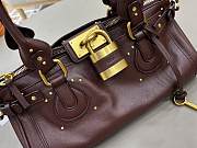 Colestore Chloé Paddington Bag In Grained Leather Grenat 36x18x16cm - 6
