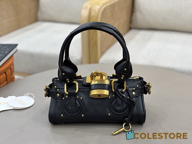 Colestore Chloé Small Paddington Bag In Grained Leather Black 26x12x12cm - 1