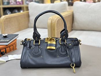Colestore Chloé Paddington Bag In Grained Leather Black 36x18x16cm