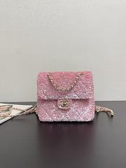 Colestore Chanel Backpack Quilted Sequins & Gold-Tone Metal Pink 19x19x5.5cm - 1
