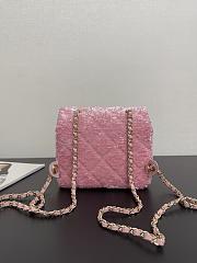 Colestore Chanel Backpack Quilted Sequins & Gold-Tone Metal Pink 19x19x5.5cm - 2