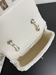 Colestore Chanel Backpack Quilted Sequins & Gold-Tone Metal White 19x19x5.5cm - 5
