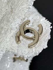 Colestore Chanel Backpack Quilted Sequins & Gold-Tone Metal White 19x19x5.5cm - 3