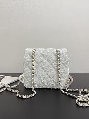 Colestore Chanel Backpack Quilted Sequins & Gold-Tone Metal White 19x19x5.5cm - 4
