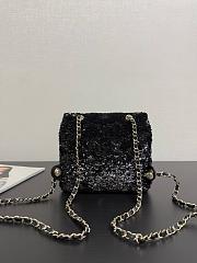 Colestore Chanel Backpack Quilted Sequins & Gold-Tone Metal Black 19x19x5.5cm - 4